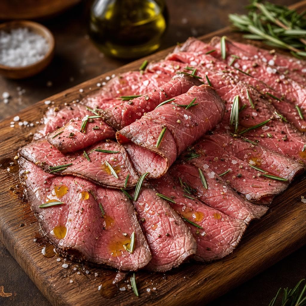 Roast beef bovino a fette